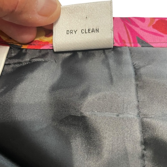 VTG Talbots 100% Silk Floral Pleated Lined Skirt Size 10 - Picture 10 of 12